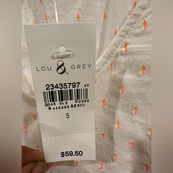 NWT Lou & Gray White Racer Bank Tank Top Cotton Size Small - Picture 6 of 8